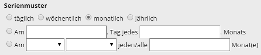 Serienmuster 'monatlich'